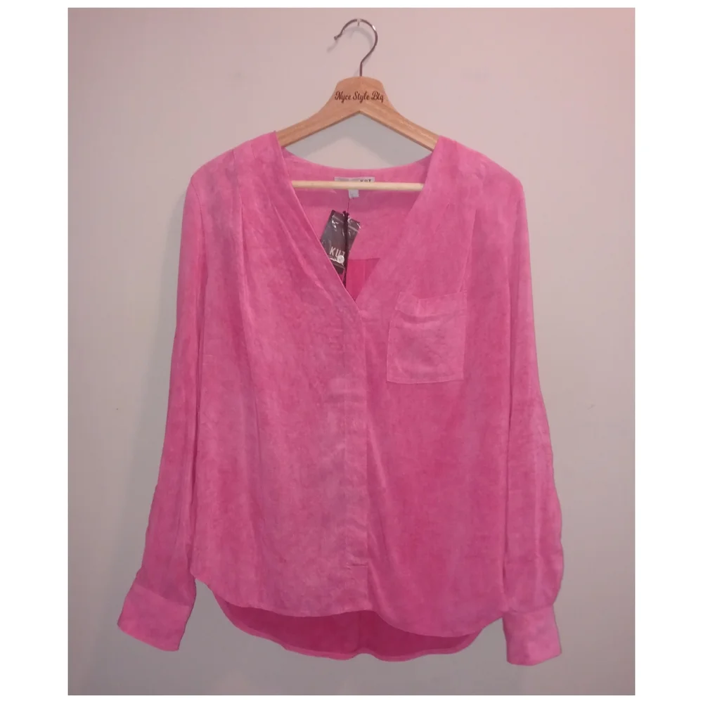 Kut from the Kloth Button Down Blouse Strawberry / Pink Top‎ - Picture 6 of 6